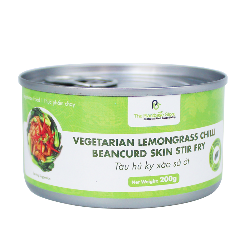 The Plantbase Store Canned Vegetarian Lemongrass Chilli Beancurd Skin Stir Fry 200g (Case 12) - Longdan Official