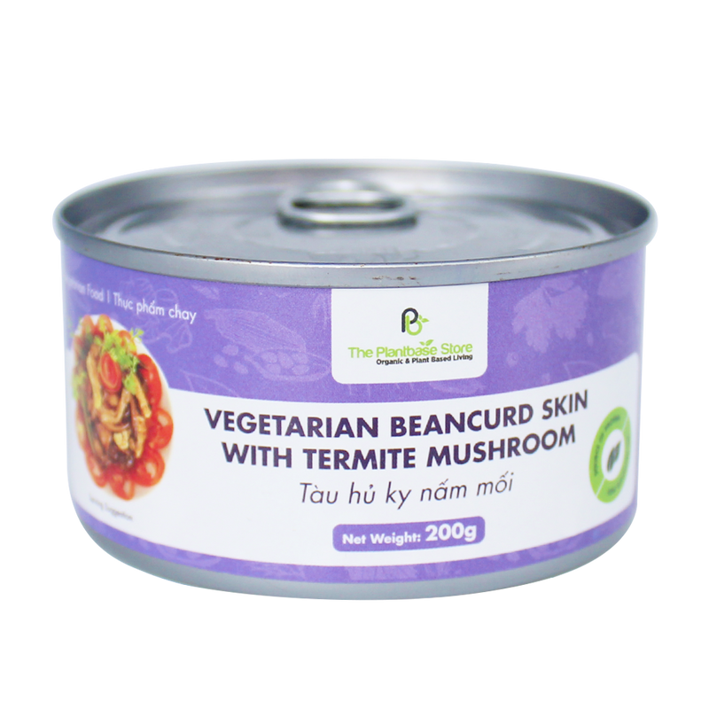 The Plantbase Store Canned Vegetarian Beancurd Skin With Termite Mushroom 200g (Case 12) - Longdan Official