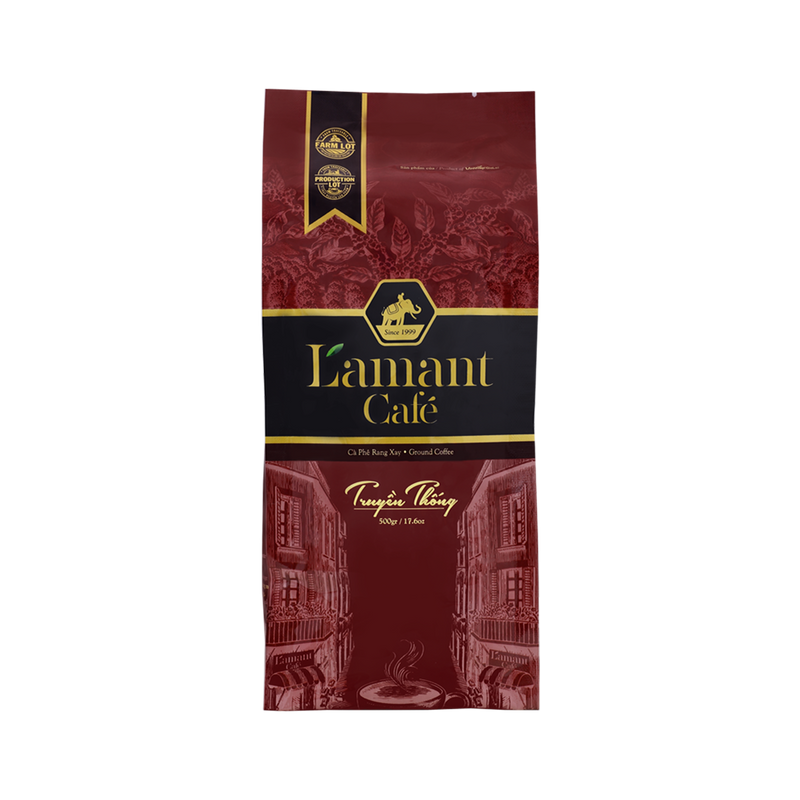 L'amant Traditional Blend (Arabica & Robusta Blend) Ground Coffee 500g - Longdan Official