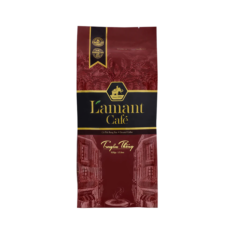 L'amant Traditional Blend (Arabica & Robusta Blend) Ground Coffee 500g (Case 20) - Longdan Official