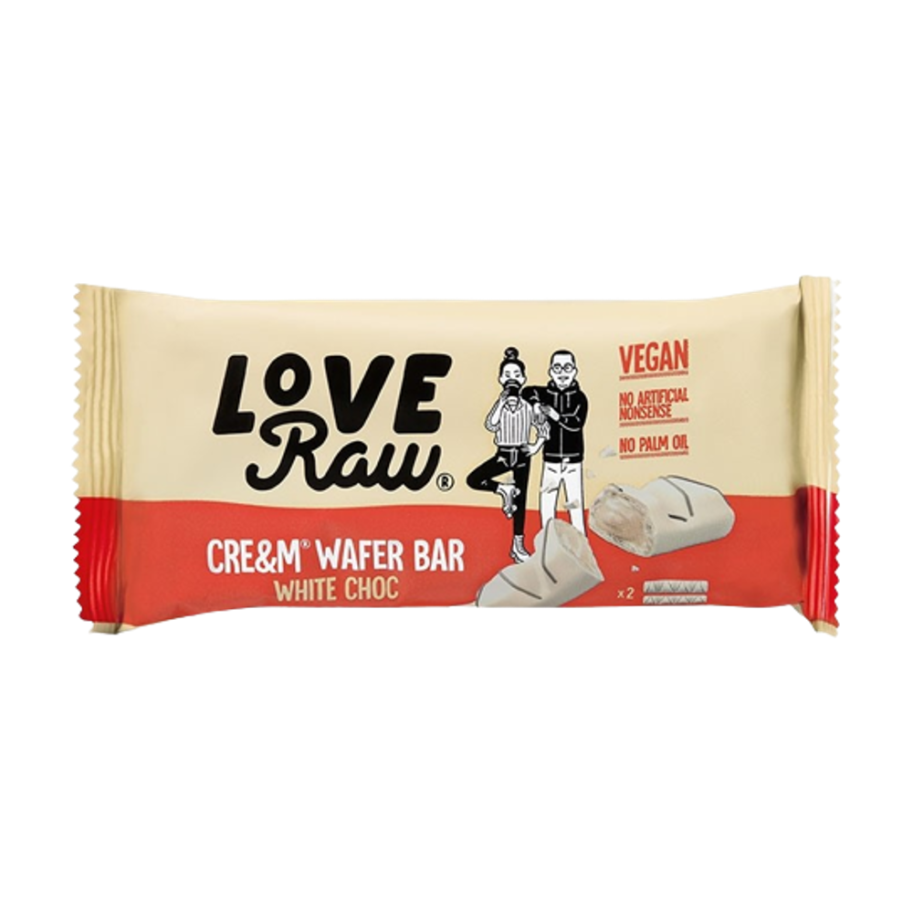 LOVERAW Cream Filled White Choc Wafer 45g