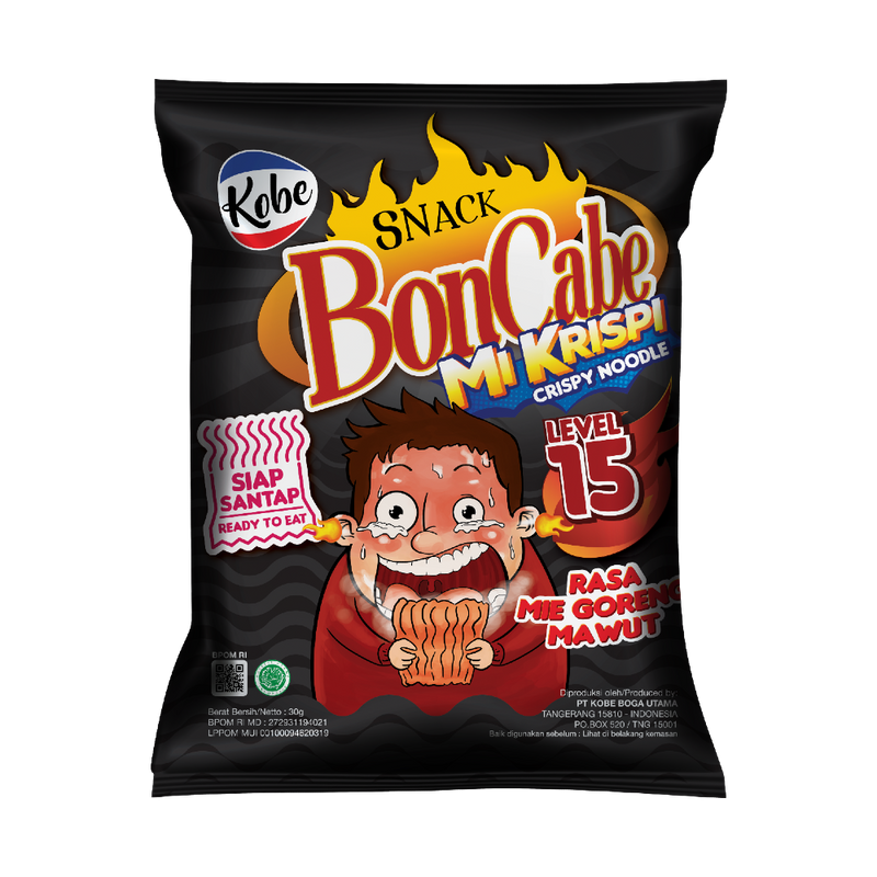 Kobe BonCabe Crispy Noodle Snack Level 15 30g - Longdan Official