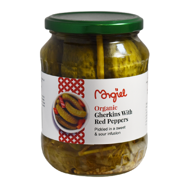MORGIEL Organic Pickled Gherkins With Red Peppers 670g - Longdan Official