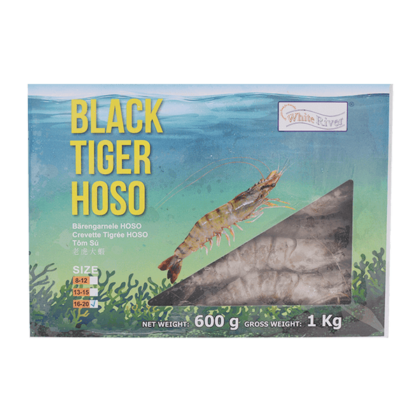 Kim Son Black Tiger Prawn HOSO 16/20 600g (1kg GW) (Frozen) - Longdan Online Supermarket