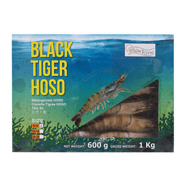 Kim Son Black Tiger Prawn HOSO 8/12 600g (1kg GW) (Frozen) - Longdan Online Supermarket
