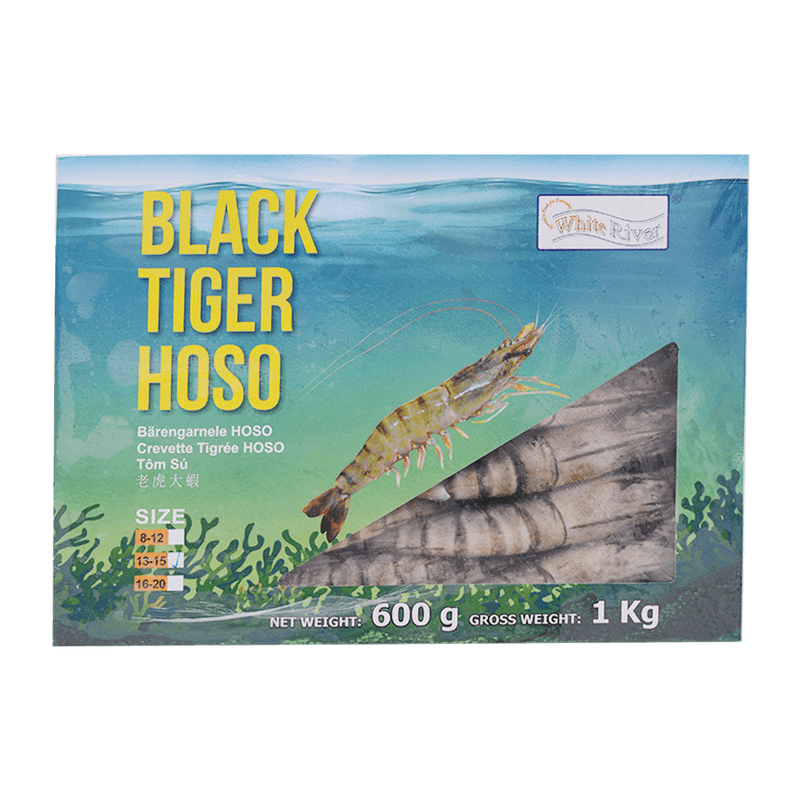 Kim Son Black Tiger Prawn HOSO 13/15 600g (1kg GW) (Frozen) - Longdan Online Supermarket