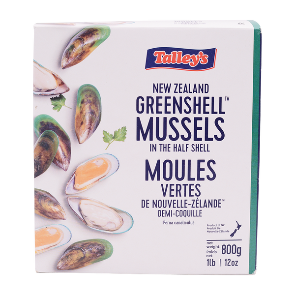 Talleys 1/2 Shell Green Lip Mussels 800g (Frozen) - Longdan Online Supermarket