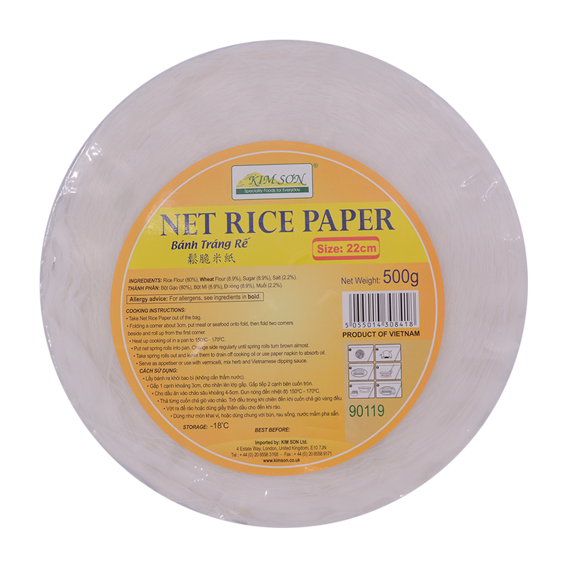 Kim Son Net Rice Paper 22cm 500g (Frozen) - Longdan Online Supermarket
