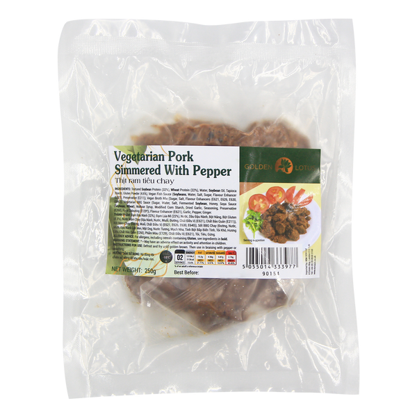 GOLDEN LOTUS Vegetarian Pork Simmered With Pepper 250g (Frozen) - Longdan Official Online Store