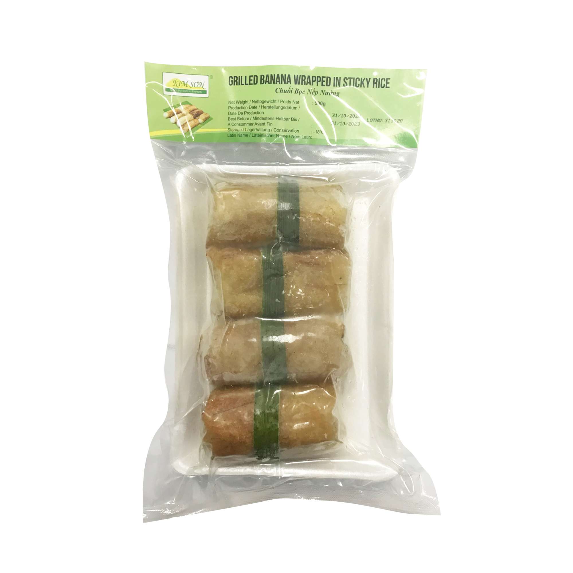 Grilled Banana Wrapped in Sticky Rice 500g (Frozen)