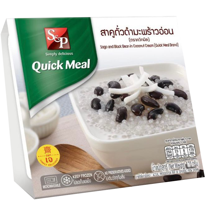 S&P Sago And Black Bean Coconut 170g (Frozen) - Longdan Official