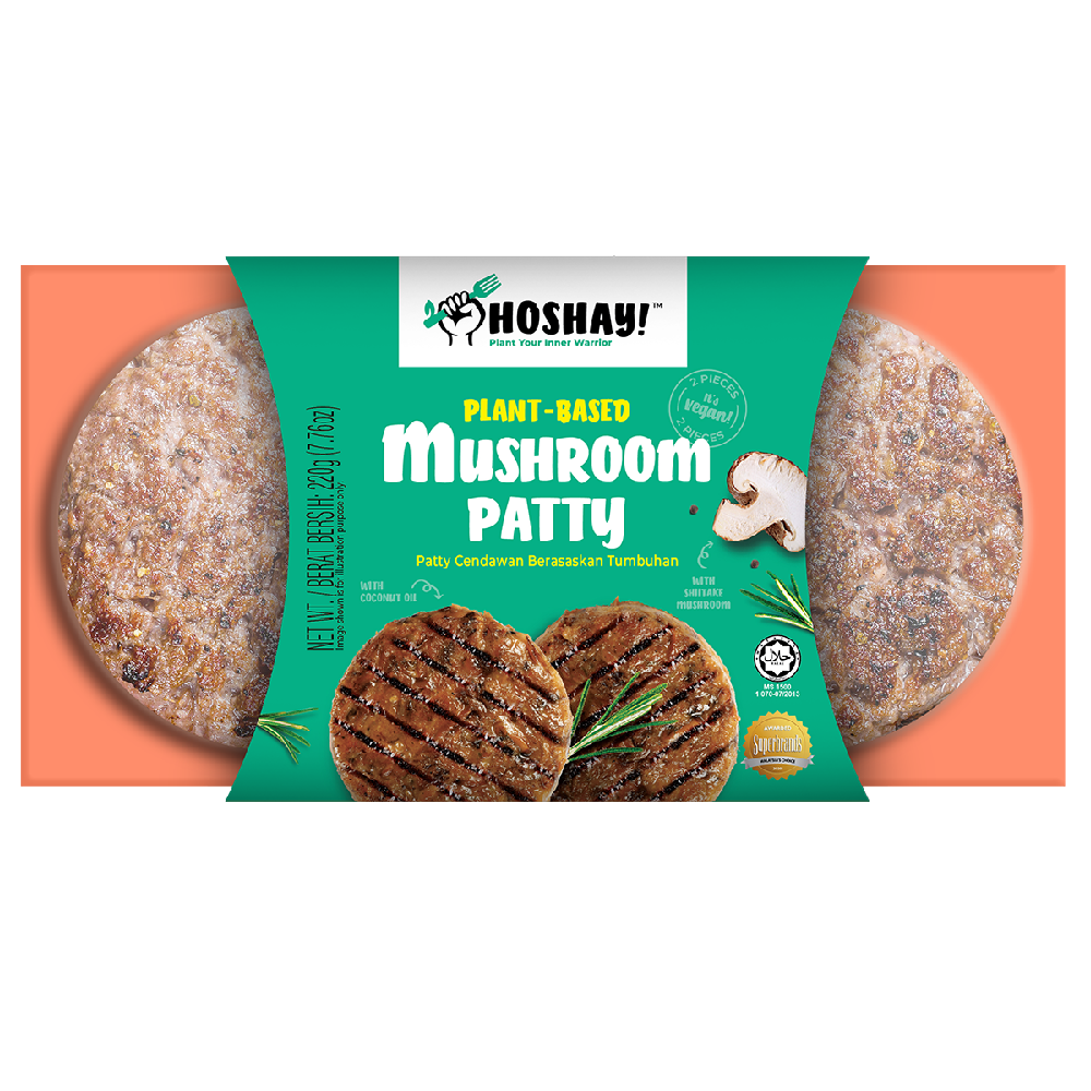 HOSHAY Plantbased Mushroom Patty (2pcs) 220g (Frozen)