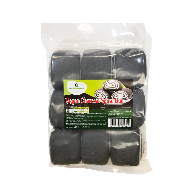The Plantbase Store Vegan Charcoa Spiral Bun 250G (Frozen) - Longdan Official Online Store
