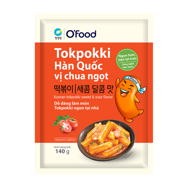 O'Food Korean Tokpokki Sweet & Sour Flavor 140g - Longdan Official Online Store