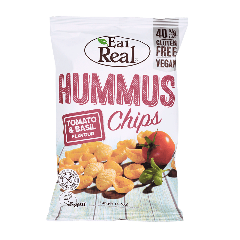 EAT REAL Hummus Tomato & Basil Chips 135g - Longdan Online Supermarket
