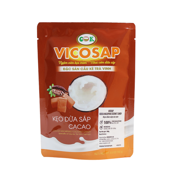 Vicosap Cocoa Macapuno Coconut Candy 100g (Case 30) - Longdan Official