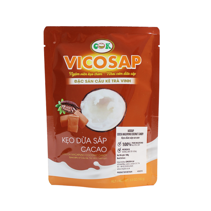 Vicosap Cocoa Macapuno Coconut Candy 100g (Case 30) - Longdan Official