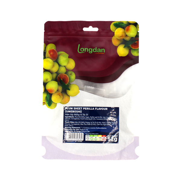 Longdan Plum Sheet Perilla flavour (umeboshi) 52g - Longdan Official Online Store
