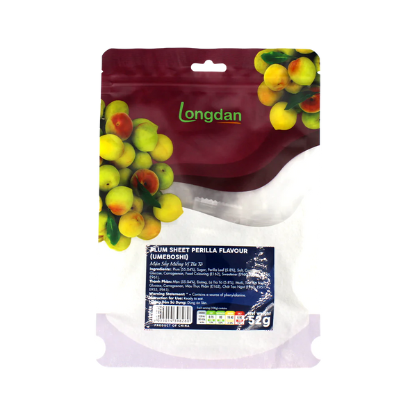 Longdan Plum Sheet Perilla flavour (Umeboshi) 52g (Case 24) - Longdan Official