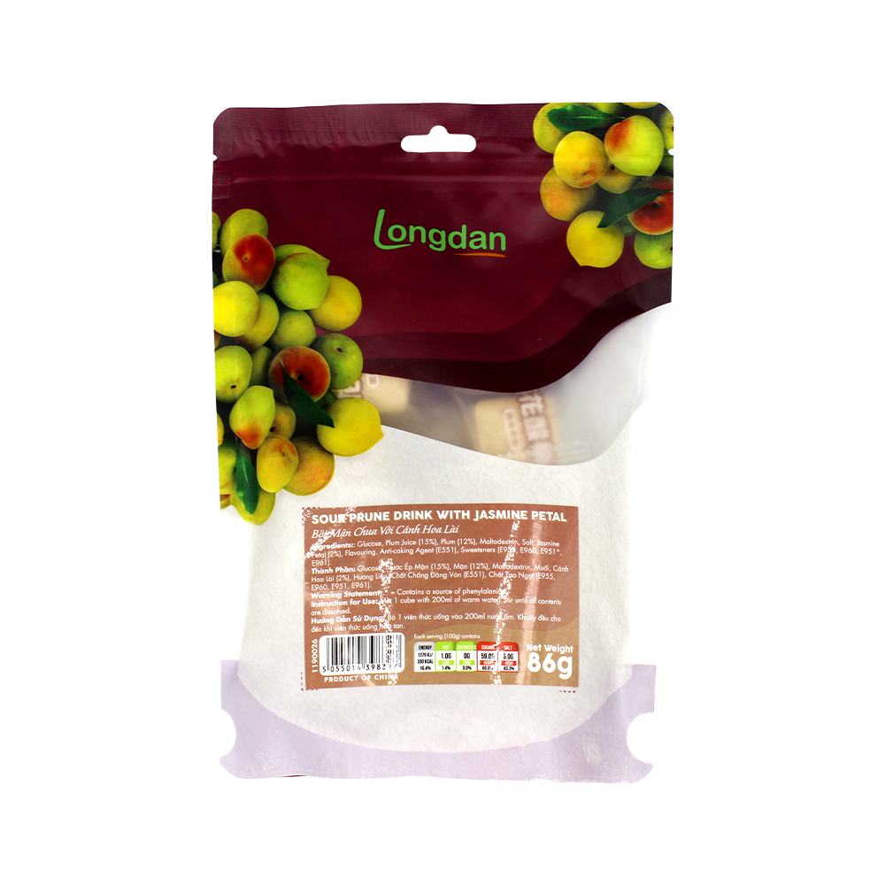 Longdan Sour Prune Drink With Jasmine Petal 86g - Longdan Official Online Store