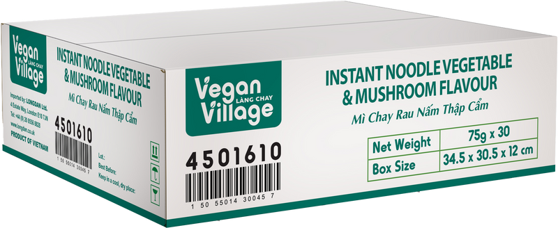 VEGAN VILLAGE Vegan Instant Noodles Vegetable & Mushroom Flavour 70g (Case 30) - Longdan Official