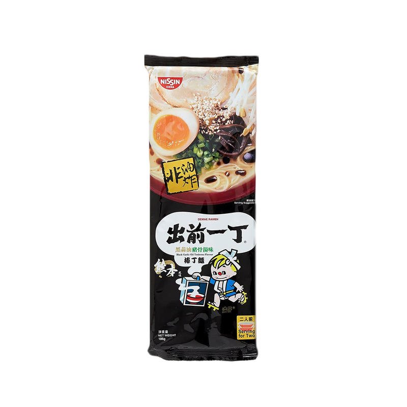 NISSIN Demae Ramen Bar Noodle - Black Garlic Oil Tonkotsu Flavour 174g - Longdan Official Online Store