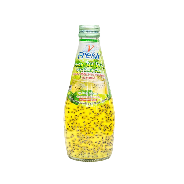 V-Fresh Lemon Tea With Basil Seed (Bottle) 290ml - Longdan Official Online Store