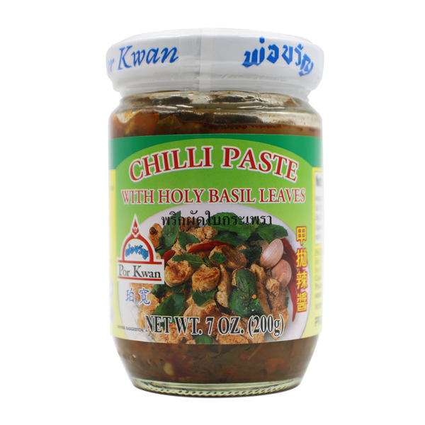 POR KWAN Chilli Paste With Holy Basil Leaves 200g - Longdan Official Online Store