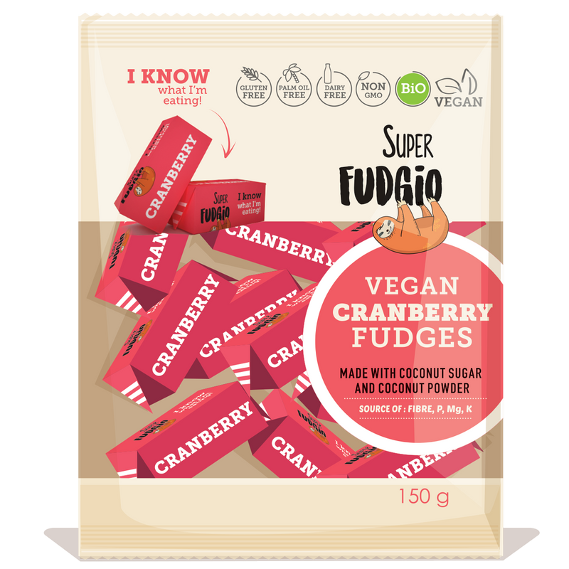 Super Fudgio Organic & Vegan Cranberry Fudge 150g - Longdan Online Supermarket