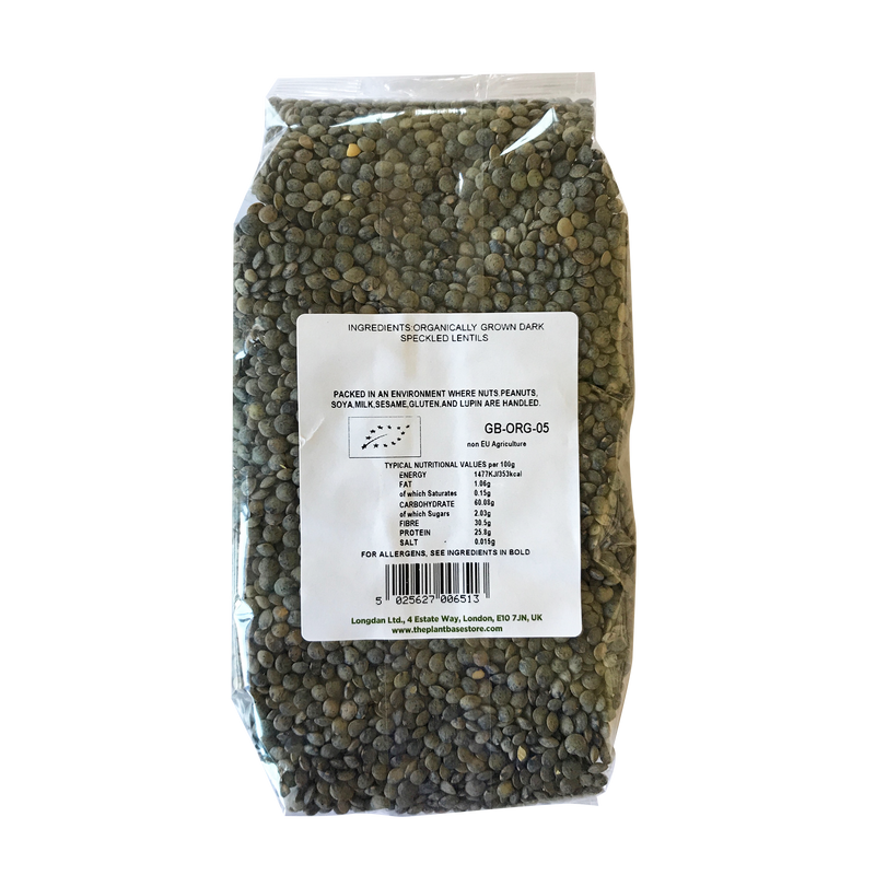 The Plantbase Store Organic Lentils Dark Speckled 500g - Longdan Online Supermarket